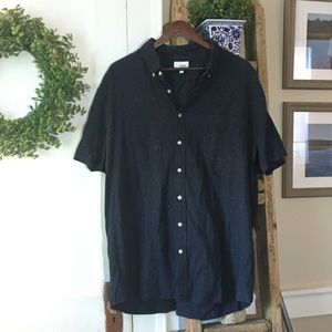 Sonoma Blue and White Short Sleeve Button Down Shirt XXL